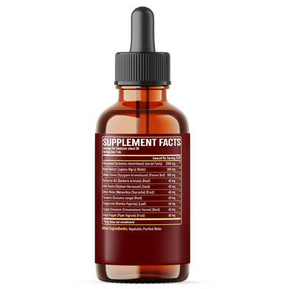 10in1 Wormwood Liquid Drops with Wormwood, Black Walnut, Whole Cloves, Berberine, Milk Thistle, Turmeric, Ginger, Milk Thistle and More - 30ml Liquid Drops for 30Days