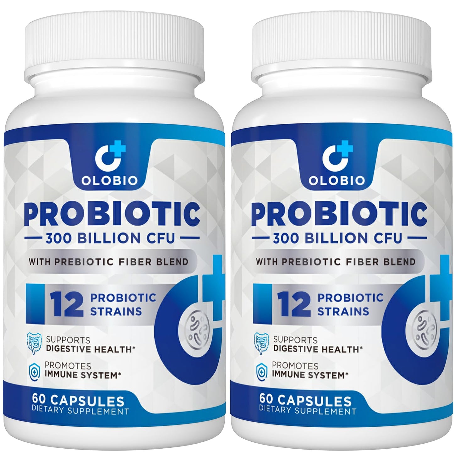 300 Billion CFU Probiotic with 12 Strains & 3 Organic Prebiotics – Daily Digestive & Immune Support, Vegan, Shelf-Stable, 120 Count