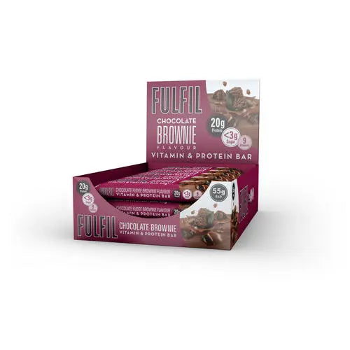 15 x Fulfil Chocolate Brownie Flavour Vitamin & Protein Bar 55G British Grocery