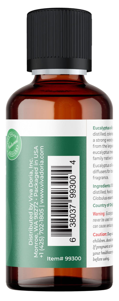 Viva Doria Eucalyptus Essential Oil – 100% Pure, Food Grade, Globulus, 30 mL