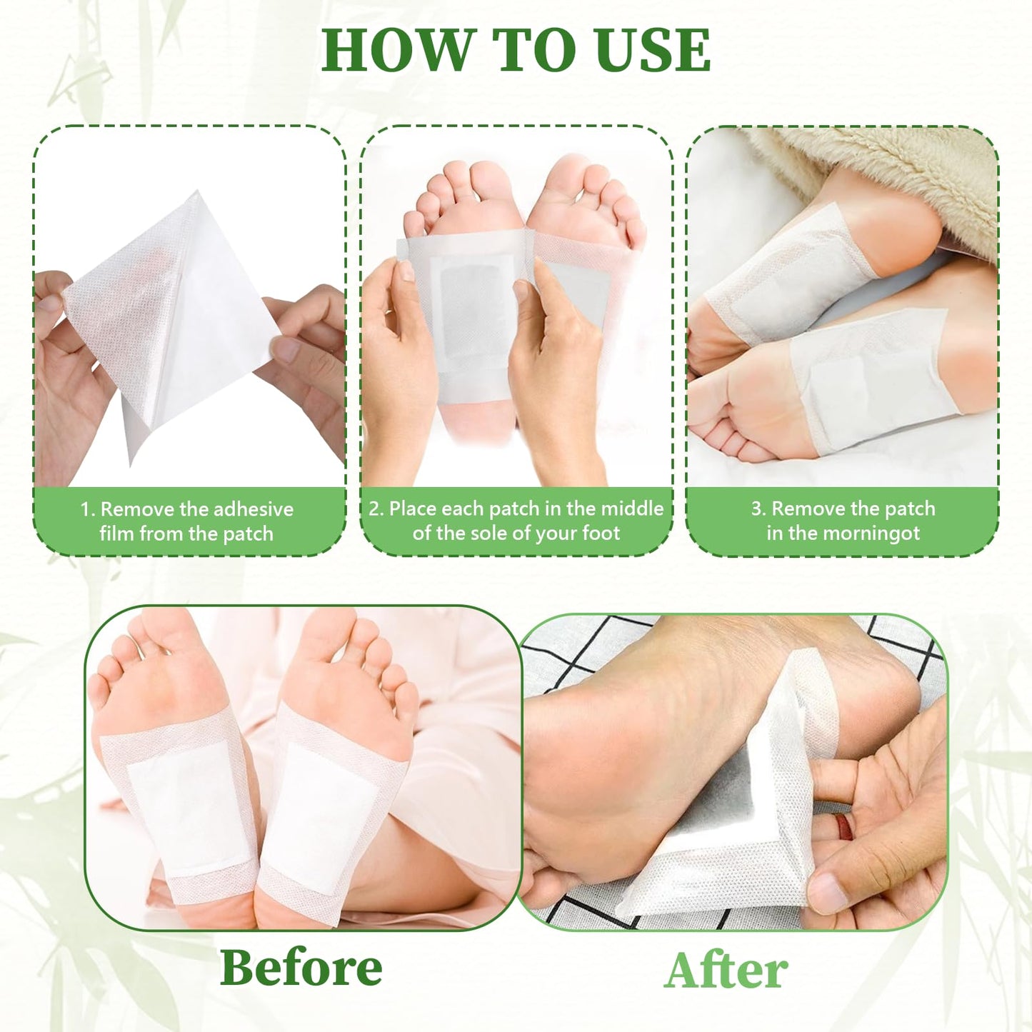 30PCS Bamboo Ginger Foot Pads – Deep Cleansing & Relaxation