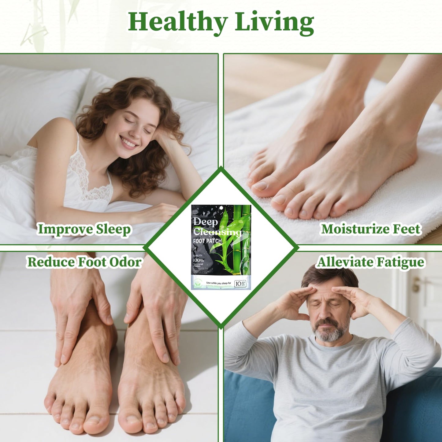 30PCS Bamboo Ginger Foot Pads – Deep Cleansing & Relaxation