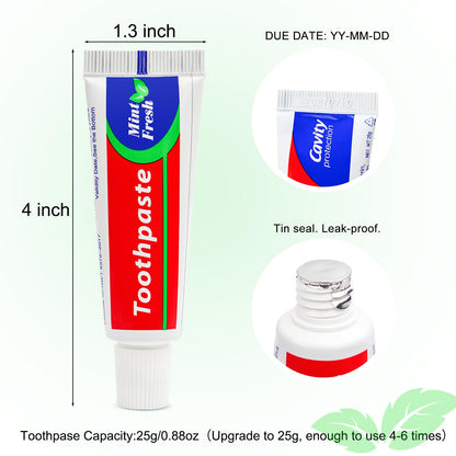 30pcs Travel Size Toothpaste Bulk – Mint Mini 0.88oz/25g for Hotel, Guests, Homeless & Charity