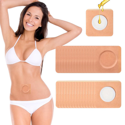32 Pcs Castor Oil Belly Button Patches – Anti-Leakage Disposable Pack Wrap