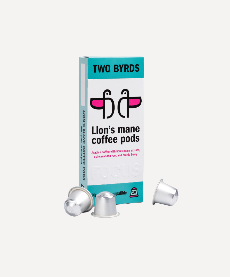 TwoByrds Lionsmane Coffee pods (Lionsmane, Ashwagandha & Aronia Berry)