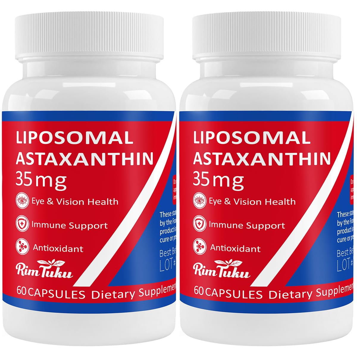 35mg Liposomal Astaxanthin Supplement – Vegan, Non-GMO, 120 Caps