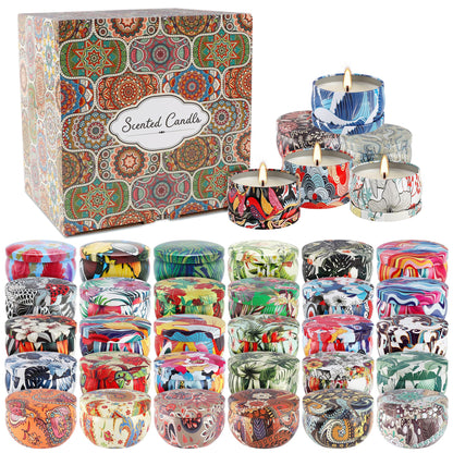 36-Pack Scented Candles Set – 100% Soy Wax, Aromatherapy Gift