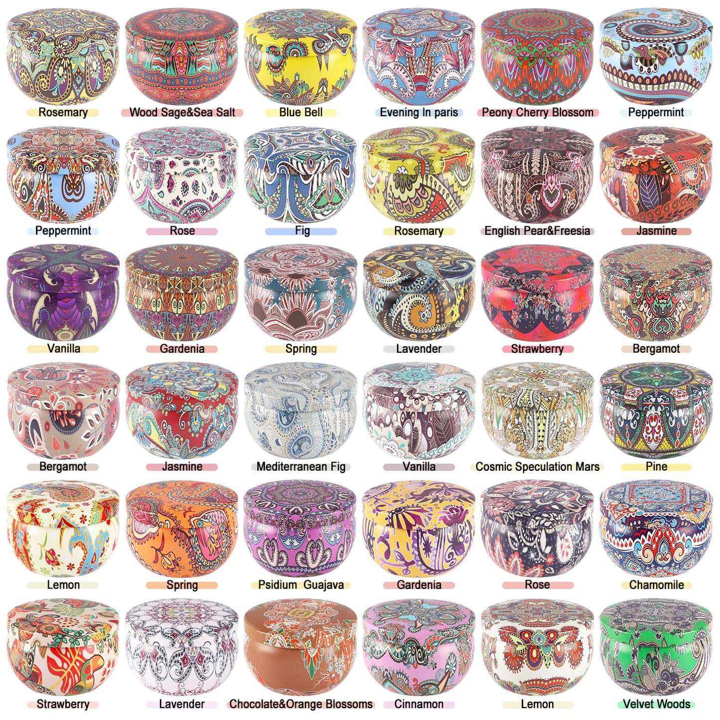 36 Pack Scented Candles Set – Natural Soy Wax, Aromatherapy Gift