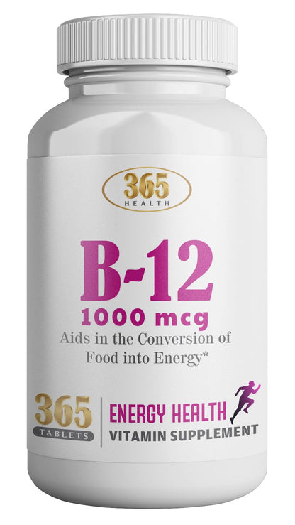 365 Health by HEALTHLIFE Vitamin B12 1000mcg Tablets - Energy Metabolism Support
