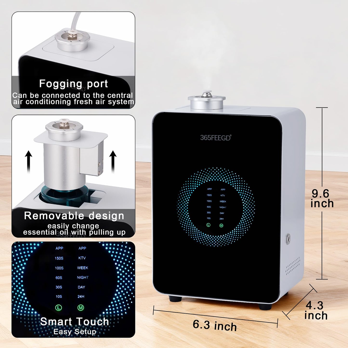 365FEEGD Commercial Waterless Bluetooth Aroma Diffuser for Large Spaces – 3200 ft²