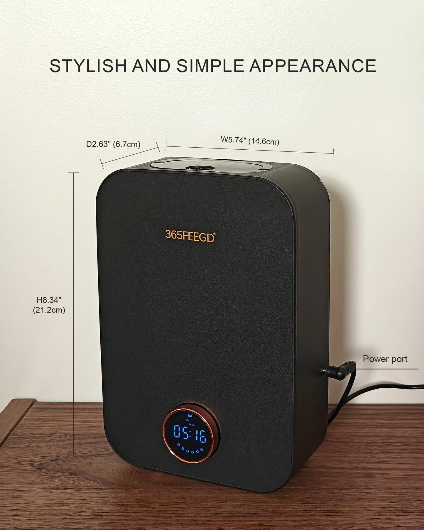 365FEEGD Home Diffuser – 150ml Large Capacity, Bluetooth-Controlled Essential Oil Diffuser with 24/7 Customizable Settings (Black)