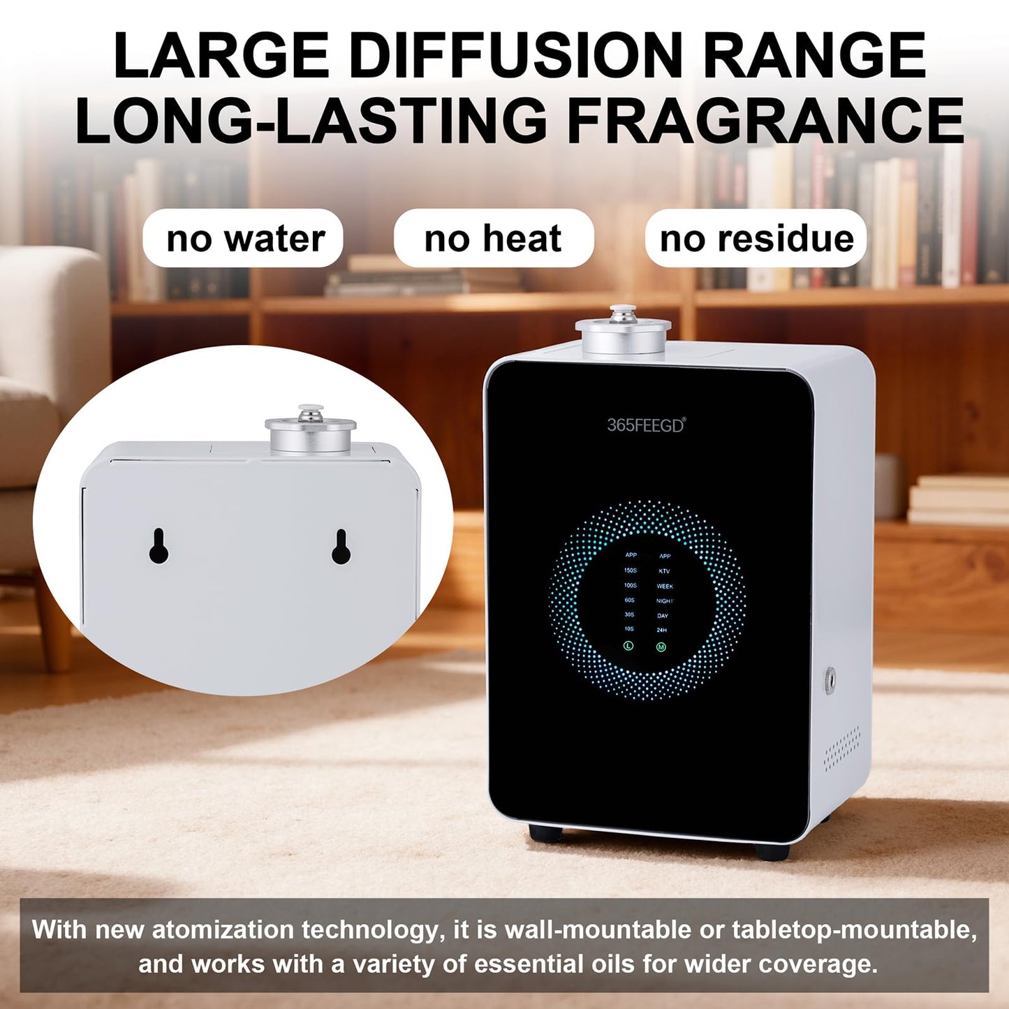 365FEEGD Commercial Waterless Bluetooth Aroma Diffuser for Large Spaces – 3200 ft²