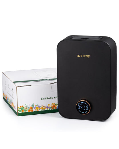 365FEEGD Home Diffuser – 150ml Large Capacity, Bluetooth-Controlled Essential Oil Diffuser with 24/7 Customizable Settings (Black)