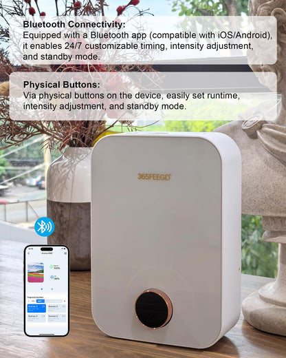 365FEEGD Home Diffuser - 150ml Large Capacity, Smart Bluetooth Control, 24/7 Settings (White)