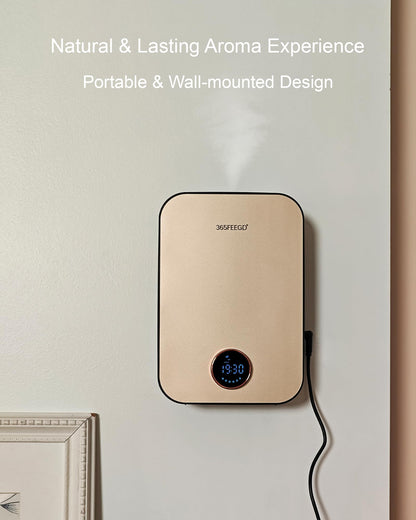 365FEEGD Home Diffuser 150ml – Bluetooth Control, 24/7 Customizable Settings (Black Gold)