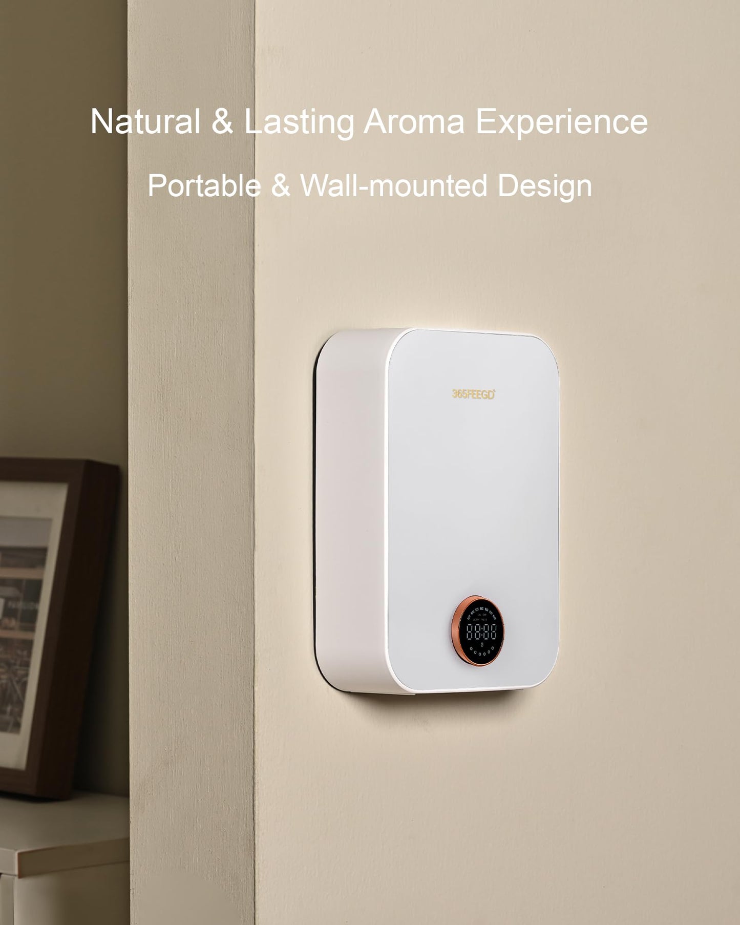 365FEEGD Home Diffuser - 150ml Large Capacity, Smart Bluetooth Control, 24/7 Settings (White)