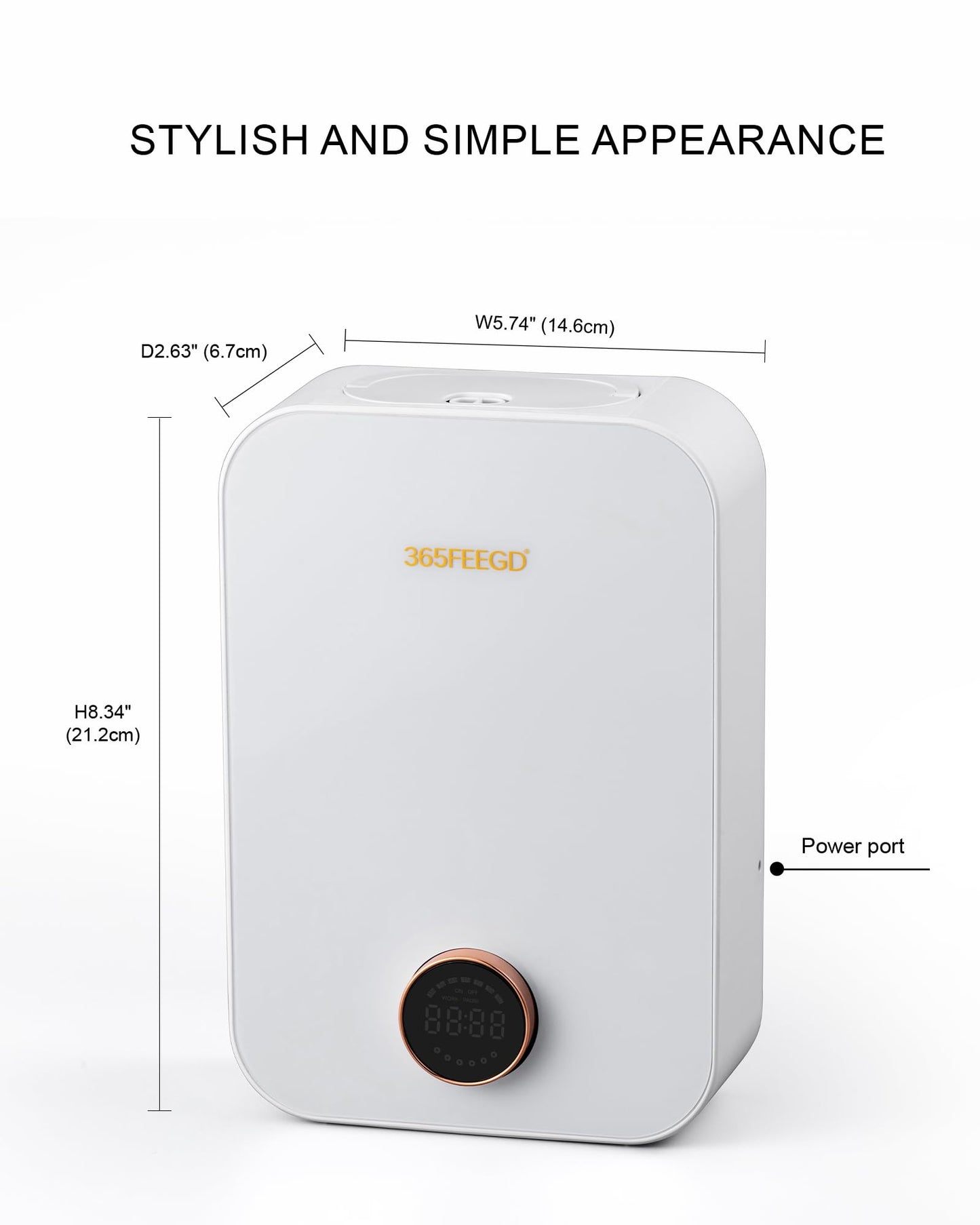 365FEEGD Home Diffuser - 150ml Large Capacity, Smart Bluetooth Control, 24/7 Settings (White)