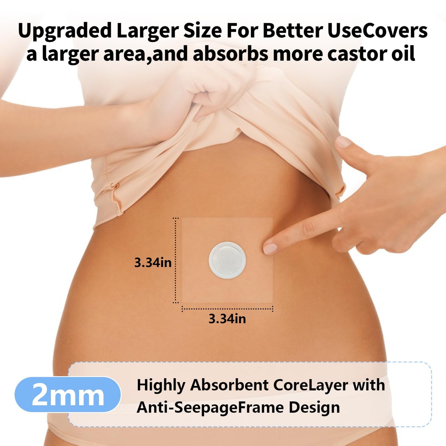 36PCS Castor Oil Patches - Transparent PU Belly Button Patch, Self-Adhesive & Leak-Proof