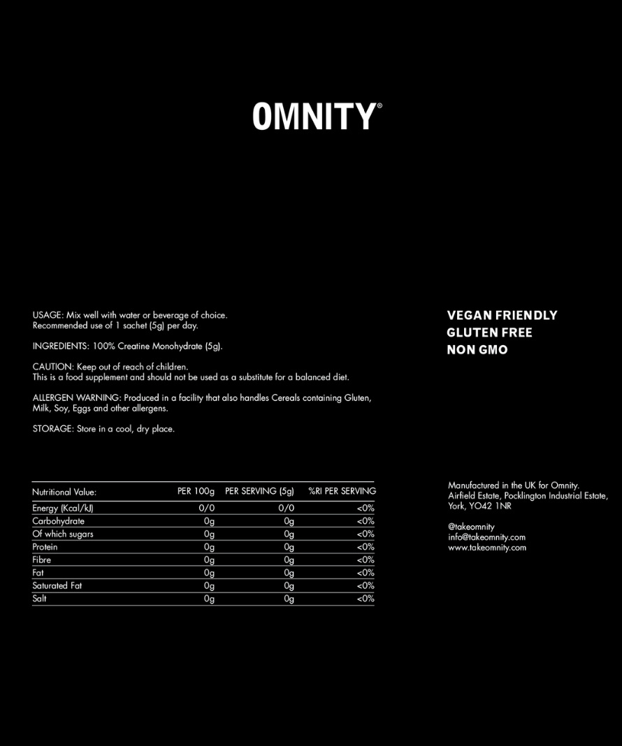 Omnity Creatine Monohydrate Sachets