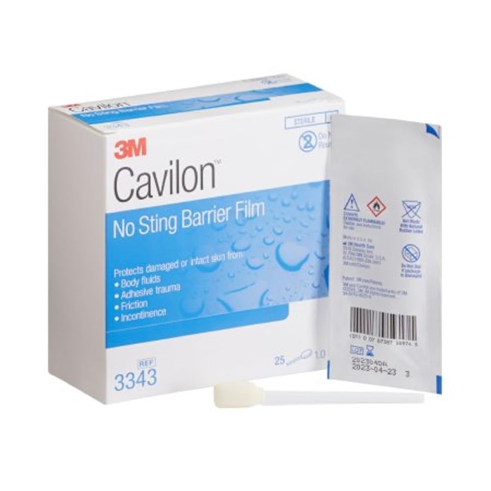 3M Cavilon No-Sting Barrier Film – Alcohol-Free Skin Protection (25 Swabs)