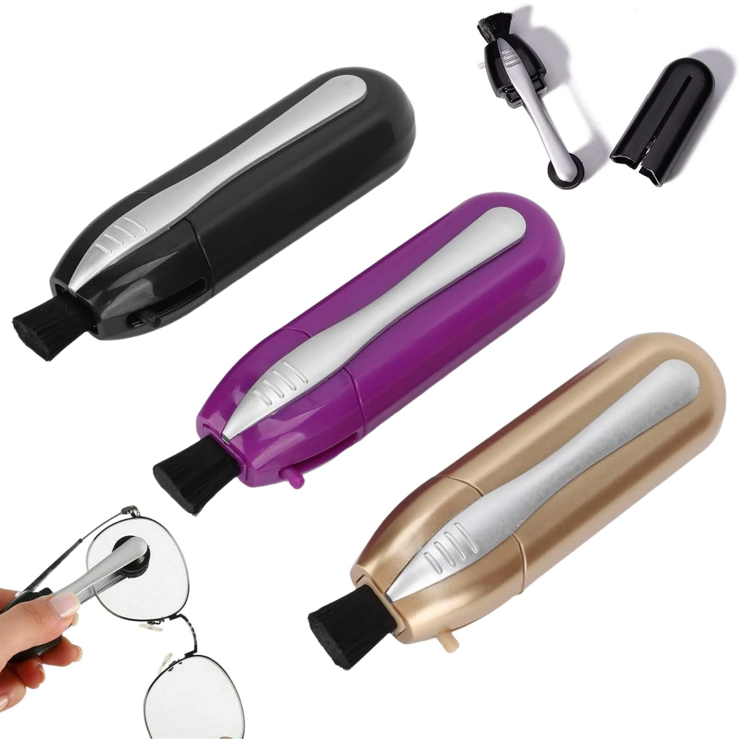 3Pcs Glasses Cleaner Kit – Portable Eyeglass Cleaning Kit with Microfiber Tech