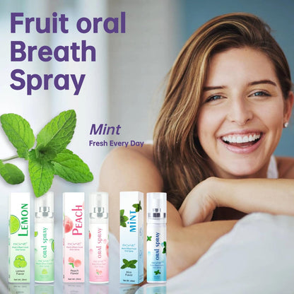 3PCS Oral Breath Spray - Natural Fruit Fresh Breath Spray for Bad Breath - Portable 0.68 fl oz Bottles