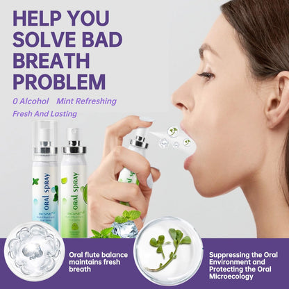 3PCS Oral Breath Spray - Natural Fruit Fresh Breath Spray for Bad Breath - Portable 0.68 fl oz Bottles