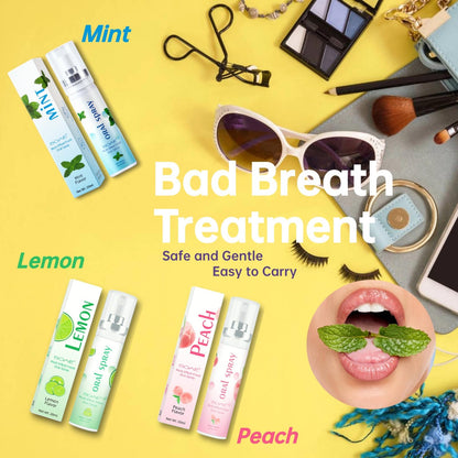 3PCS Oral Breath Spray - Natural Fruit Fresh Breath Spray for Bad Breath - Portable 0.68 fl oz Bottles