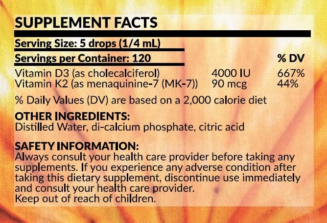 3rd Rock Essentials D3 K2 Liquid Drops – Chelated Vitamin D3 K2, Vegan, Gluten Free | 1 Fl Oz