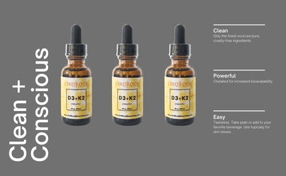 3rd Rock Essentials D3 K2 Liquid Drops – Chelated Vitamin D3 K2, Vegan, Gluten Free | 1 Fl Oz