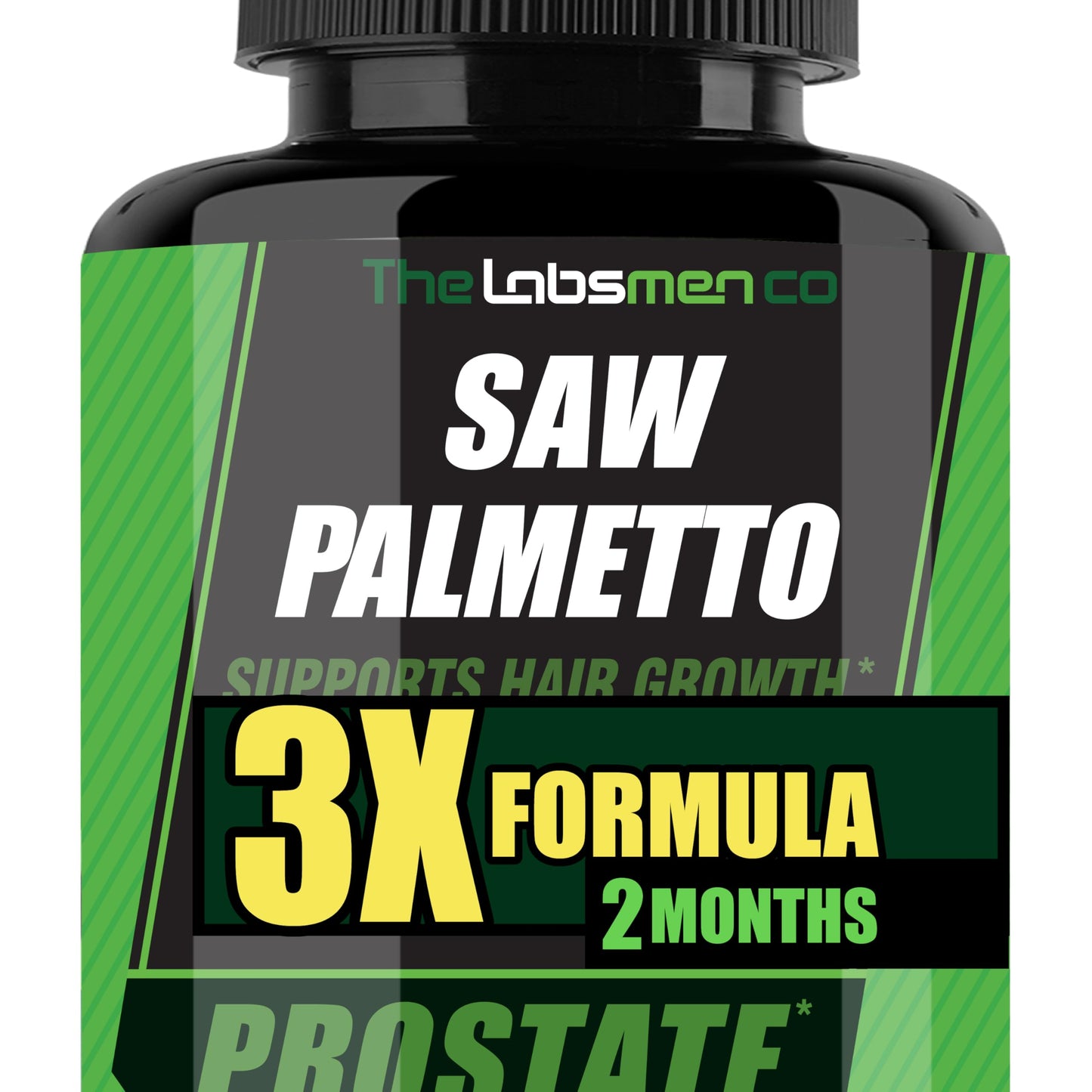 3X Formula Prostate Health & Hair Growth for Men – Saw Palmetto, Nighttime Urination Relief | 60 Count