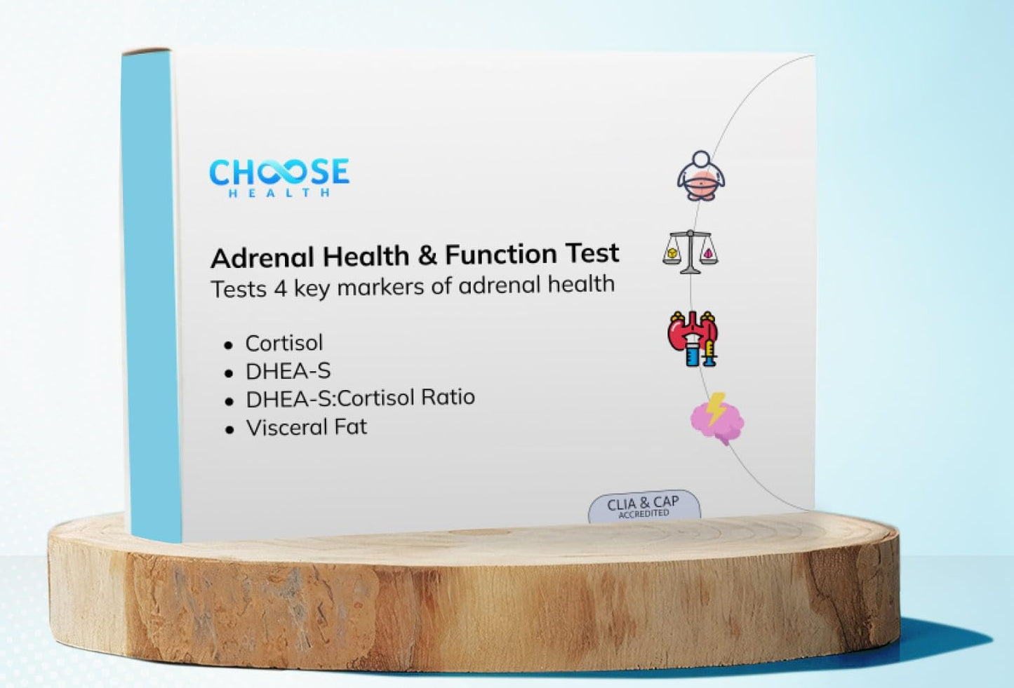 4-in-1 Cortisol & DHEA-S Adrenal Health Test | Sleep & Stress | Visceral Fat | CAP & CLIA Lab | Not Available in NY & RI