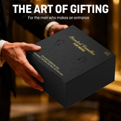 Men's Scented Candle Sets – 4 Pack Aromatherapy Candles Gift in Matte Black Tins
