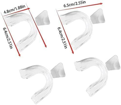 4 Pcs Transparent Mouth Guards – Silicone Bruxism Night Guards & Whitening Trays for Sports