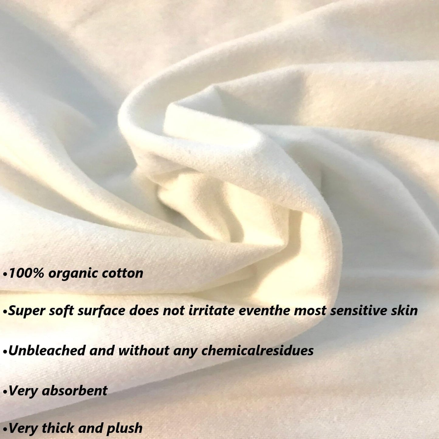 4 Small Organic Cotton Flannel Cloths for Castor Oil Pack Wrap - Reusable & Washable