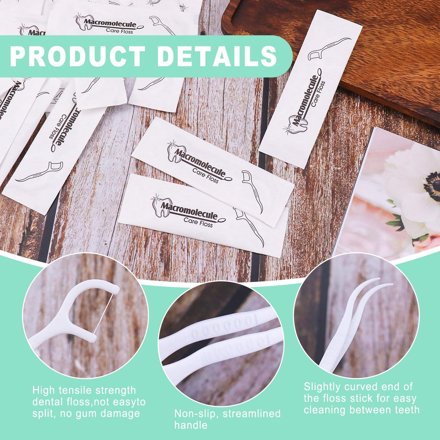 400 Pack Dental Flossers – Individually Wrapped Floss Picks for Travel & Office