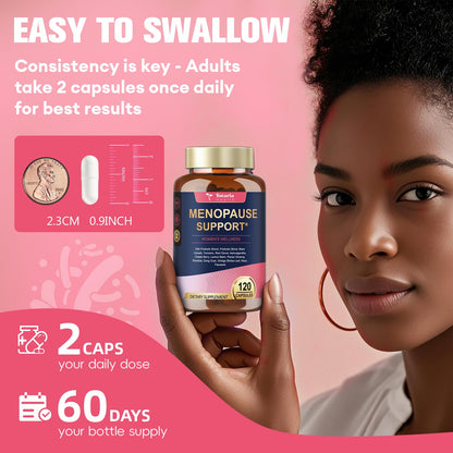 40-in-1 Menopause Supplements for Women – Multibenefit & Complete Black Cohosh, 120 Vegan Caps