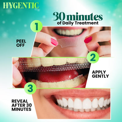 42 Stripes Teeth Whitening Strips – 21 Treatments, Hygentic, Enamel Safe, Mint Flavor, Non-Slip Dry Technology