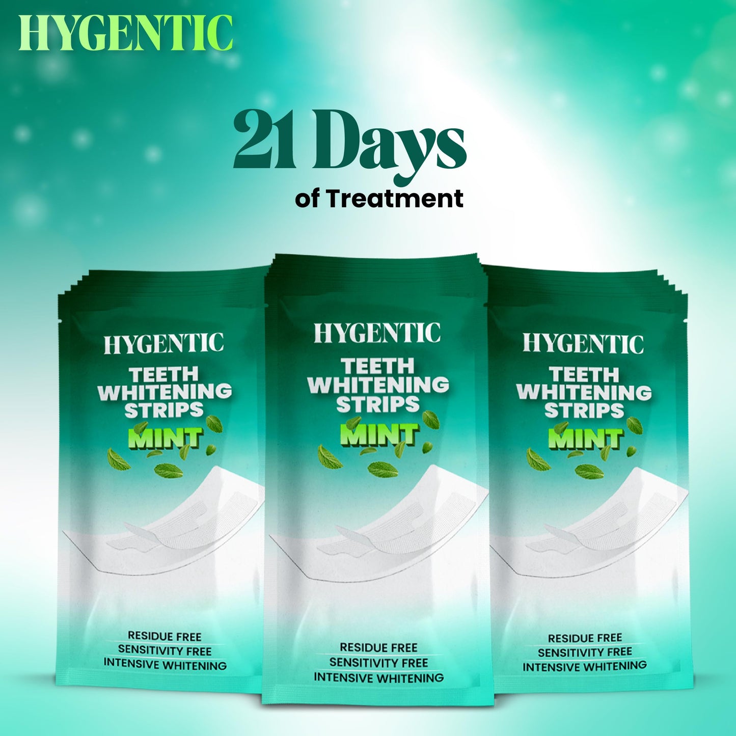42 Stripes Teeth Whitening Strips – 21 Treatments, Hygentic, Enamel Safe, Mint Flavor, Non-Slip Dry Technology