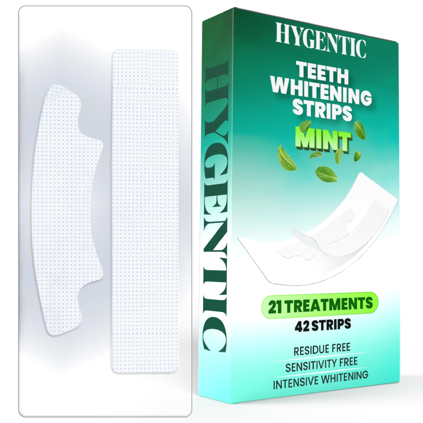 42 Stripes Teeth Whitening Strips – 21 Treatments, Hygentic, Enamel Safe, Mint Flavor, Non-Slip Dry Technology
