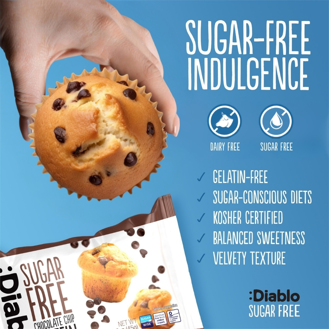 Sugar Free Chocolate Chip Muffin (45g) Diablo Sugar Free
