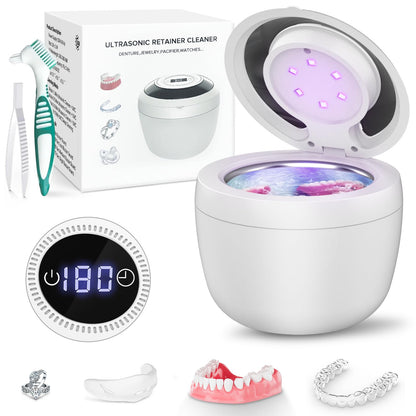 45kHz Ultrasonic Retainer Cleaner - 200ml, 4 Modes, Digital Timer