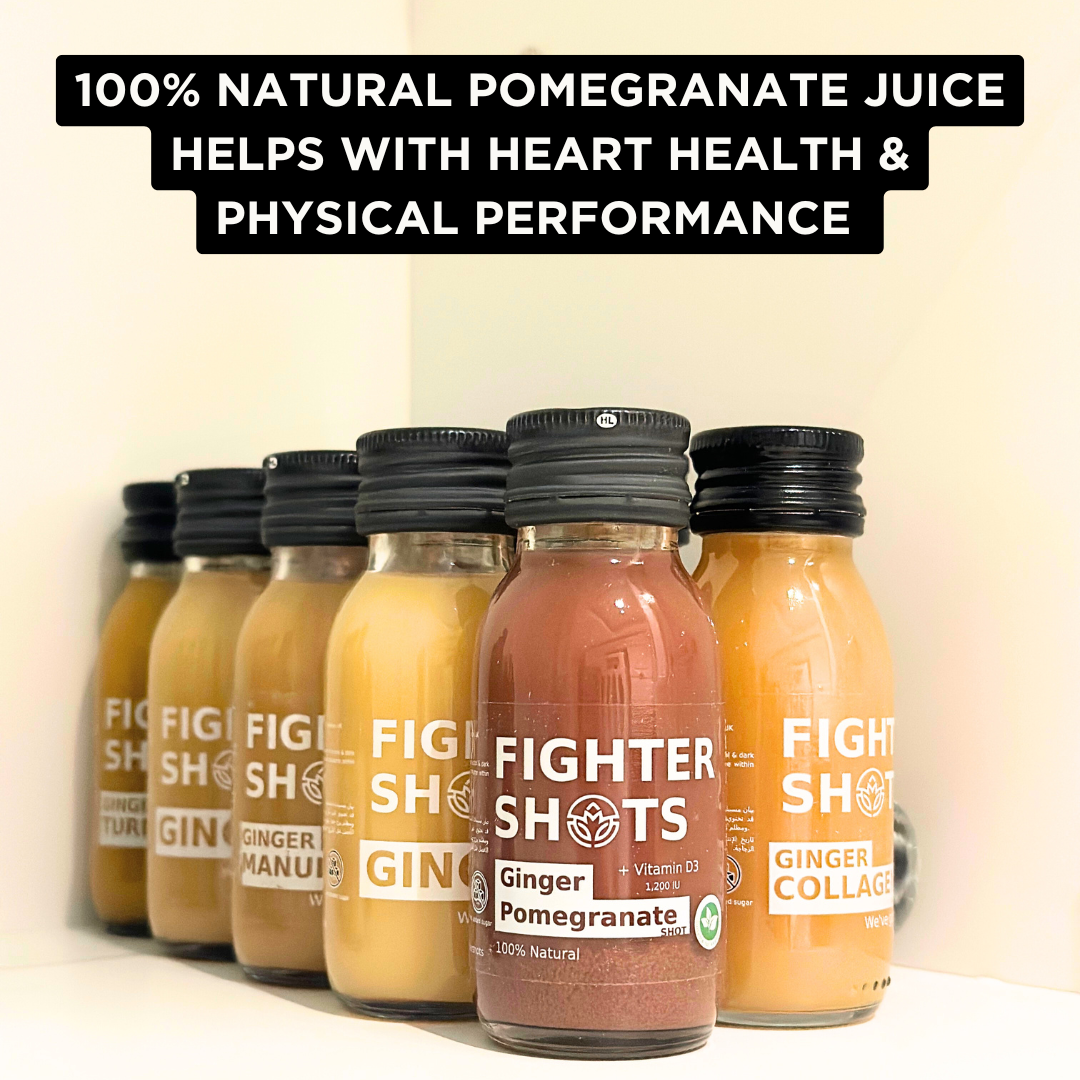 Fighter Shots Ginger + Pomegranate + Vitamin D3 Immunity Shot | 1,200 IU | 60ml | Single, 6-Pack or 12-Pack