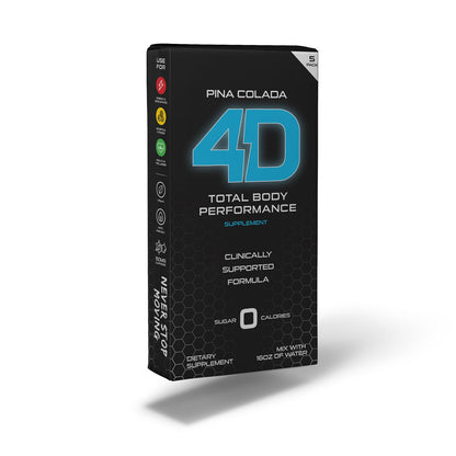 4D Total Body Supplements - Pina Colada 5 Unit Drink Mixes - Electrolytes, Aminos, Vitamins & Energy Powder Packets - Zero Calories & Sugars - Gluten Free, Non-GMO, Keto & Vegan Friendly