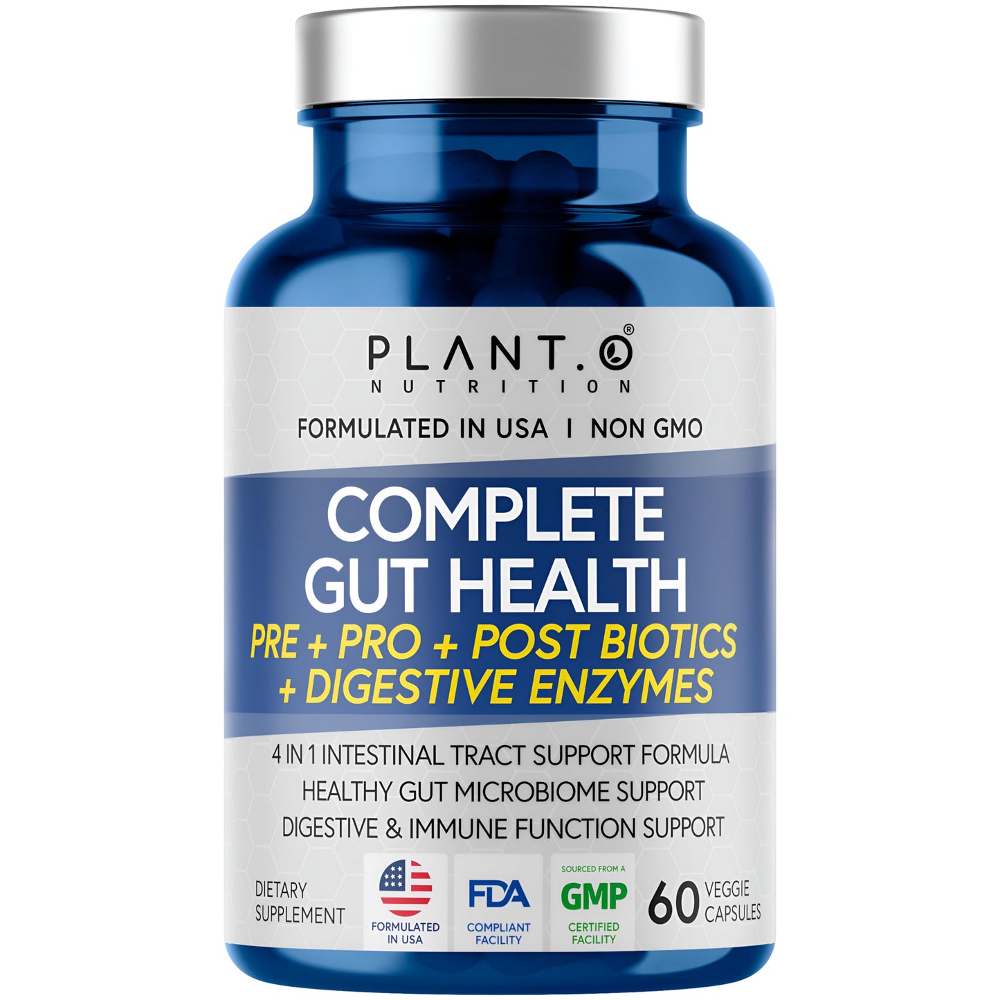 4-in-1 Prebiotic Probiotic & Postbiotic Gut Health - 60 Capsules (Women & Men)