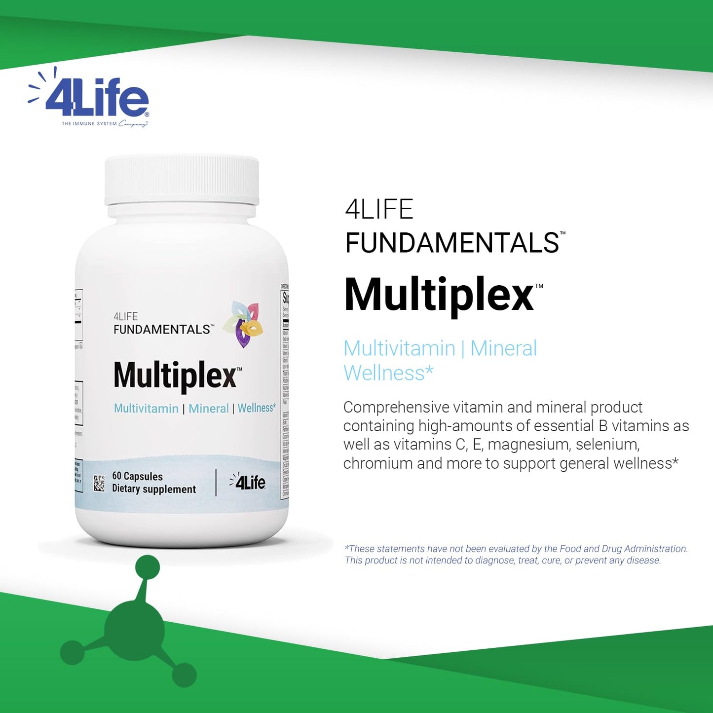 4Life Multiplex 60 Capsules - 21 Essential Vitamins & Minerals for Immune Support