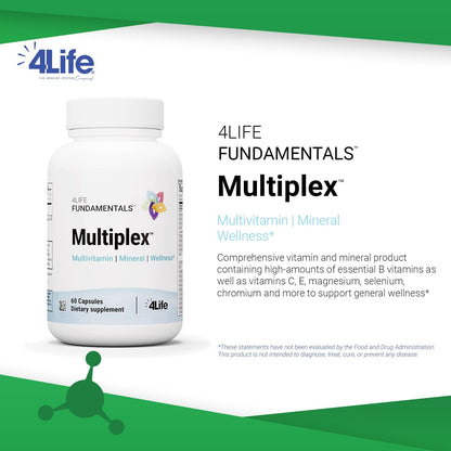 4Life Multiplex 60 Capsules - 21 Essential Vitamins & Minerals for Immune Support