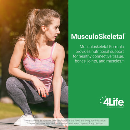 4Life Musculoskeletal Formula - Devil’s Claw, Turmeric, Gotu Kola and Alfalfa for Bone, Joint, Muscle and Tissue Health - 60 Veggie Capsules