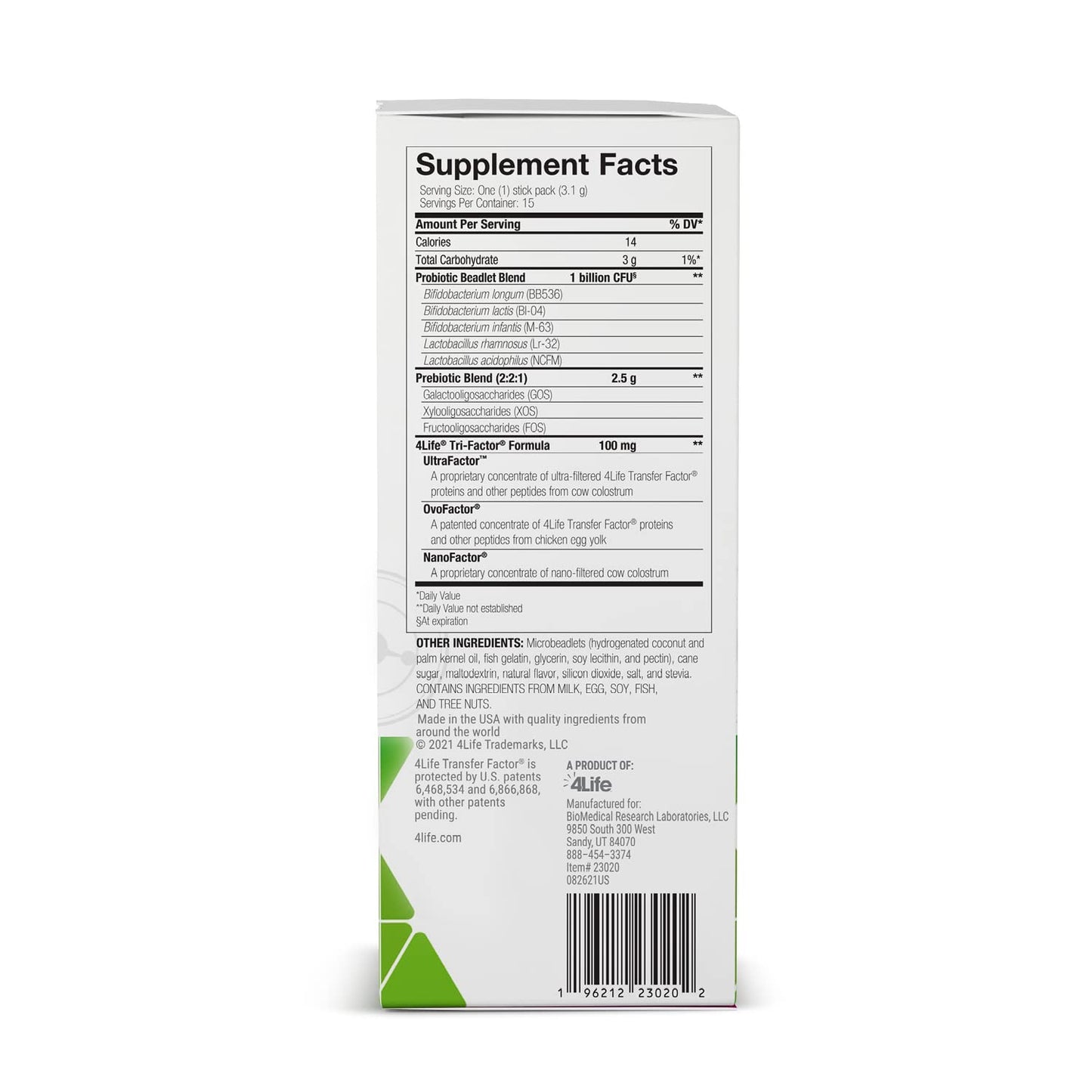 4Life Pre/o Biotics - Prebiotic & Probiotic Blend for Gut & Immune Support - 15 Packets