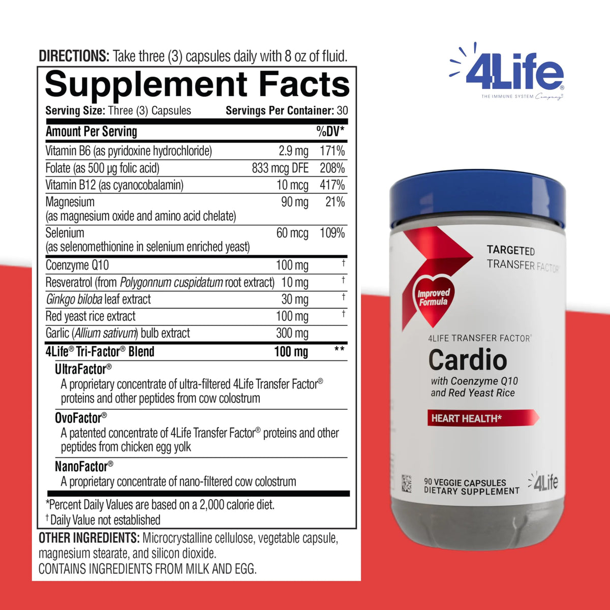 4Life Transfer Factor Cardio - Targeted System Support, 90 Capsules BritishVita | Premium UK Vitamins & Wellness Supplements